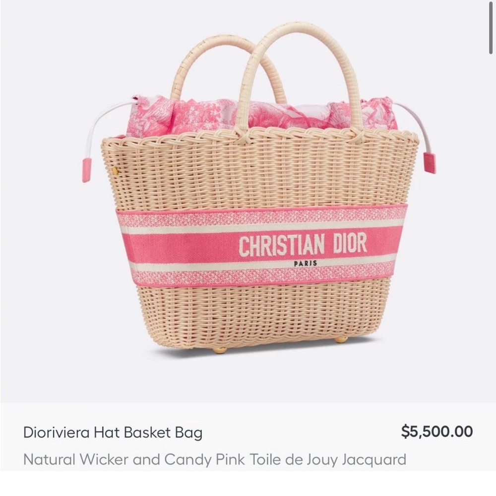 Dior Dioriviera Wicker Hat Basket Bag Candy Pink